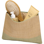 Slim certified paper toiletry bag with soft lining 3L marbled green colour second view