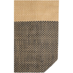 Woven straw bag with magnetic button and wide base 10L black colour close-up view 1