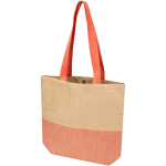 Woven straw bag with magnetic button and wide base 10L mahogany colour