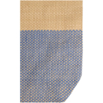 Woven straw bag with magnetic button and wide base 10L navy-blue colour close-up view 1