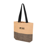 Woven straw bag with magnetic button and wide base 10L main view