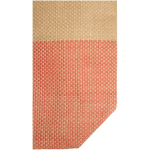 Woven straw paper bag with zip and base, 21L capacity mahogany colour close-up view 1