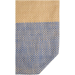 Woven straw paper bag with zip and base, 21L capacity navy-blue colour close-up view 1