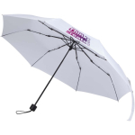 Compact folding umbrella with metal frame and rubber grip Ø102 white colour