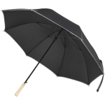 Windproof umbrella with automatic opening and reflective strip Ø130 black colour