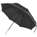 Windproof umbrella with automatic opening and reflective strip Ø130 black colour close-up view 2