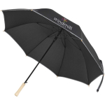 Windproof umbrella with automatic opening and reflective strip Ø130 black colour