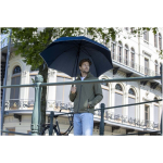 Windproof umbrella with automatic opening and reflective strip Ø130 black colour lifestyle image