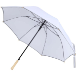 Windproof umbrella with automatic opening and reflective strip Ø130 white colour close-up view 2