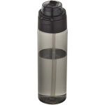 Bottle with integrated straw and leakproof push-button lid 700ml black colour