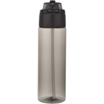 Bottle with integrated straw and leakproof push-button lid 700ml black colour second rear view