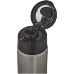 Bottle with integrated straw and leakproof push-button lid 700ml black colour close-up view 1