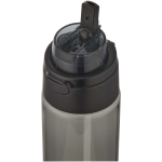 Bottle with integrated straw and leakproof push-button lid 700ml black colour close-up view 2