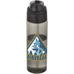 Bottle with integrated straw and leakproof push-button lid 700ml black colour