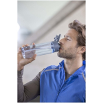 Bottle with integrated straw and leakproof push-button lid 700ml black colour lifestyle image
