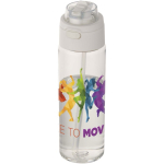 Bottle with integrated straw and leakproof push-button lid 700ml transparent colour