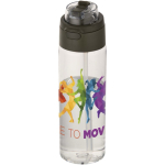 Bottle with integrated straw and leakproof push-button lid 700ml dark green colour