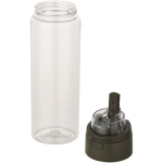 Bottle with integrated straw and leakproof push-button lid 700ml dark green colour second view