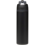 Single-wall bottle with flip-up straw and matte finish 800ml black colour second rear view