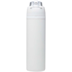 Single-wall bottle with flip-up straw and matte finish 800ml white colour second rear view