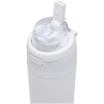 Single-wall bottle with flip-up straw and matte finish 800ml white colour close-up view 2