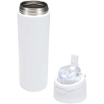 Single-wall bottle with flip-up straw and matte finish 800ml white colour second view