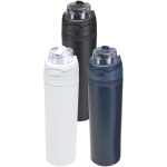 Single-wall bottle with flip-up straw and matte finish 800ml navy-blue colour second multiple colours view