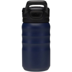 350ml sports bottle with leakproof flip straw navy-blue colour second rear view