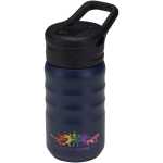 350ml sports bottle with leakproof flip straw navy-blue colour
