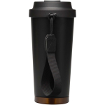 Matte double-wall stainless steel thermal tumbler 480ml black colour second rear view