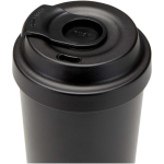 Matte double-wall stainless steel thermal tumbler 480ml black colour close-up view 1