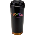 Matte double-wall stainless steel thermal tumbler 480ml black colour