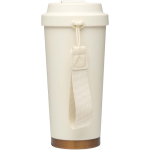 Matte double-wall stainless steel thermal tumbler 480ml beige colour second rear view