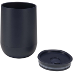 Double-wall tumbler with sliding lid and air insulation 360ml navy-blue colour second view