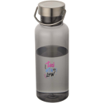 Water bottle with screw cap and stainless steel handle 600ml black colour pad printing view