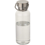 Water bottle with screw cap and stainless steel handle 600ml transparent colour