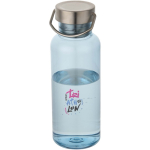Water bottle with screw cap and stainless steel handle 600ml light blue colour pad printing view