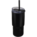 Double-walled thermal tumbler with spill-proof lid 540ml black colour
