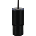 Double-walled thermal tumbler with spill-proof lid 540ml black colour second rear view