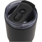 Double-walled thermal tumbler with spill-proof lid 540ml black colour close-up view 1