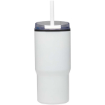 Double-walled thermal tumbler with spill-proof lid 540ml white colour second rear view