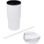 Double-walled thermal tumbler with spill-proof lid 540ml white colour second view
