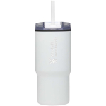 Double-walled thermal tumbler with spill-proof lid 540ml white colour printed logo view 2