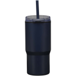 Double-walled thermal tumbler with spill-proof lid 540ml navy-blue colour second rear view