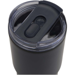 Double-walled thermal tumbler with spill-proof lid 540ml navy-blue colour close-up view 1