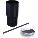 Double-walled thermal tumbler with spill-proof lid 540ml navy-blue colour second view