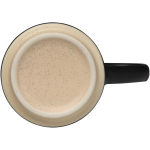 Stackable ceramic mug with modern unglazed base 180 ml black colour close-up view 1