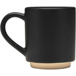 Stackable ceramic mug with modern unglazed base 180 ml black colour side view