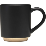 Stackable ceramic mug with modern unglazed base 180 ml black colour second side view