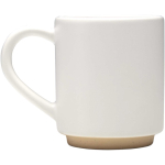 Stackable ceramic mug with modern unglazed base 180 ml white colour side view